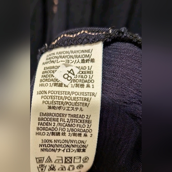 Free People Wind Willow Boho Embroidered Tied Neck Tunic Dress  Small‎ Festival - Picture 5 of 9